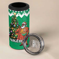 Nigeria Christmas 4 in 1 Can Cooler Tumbler Black Santa With Jollof Rice - Wonder Print Shop