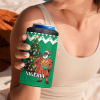 Nigeria Christmas 4 in 1 Can Cooler Tumbler Black Santa With Jollof Rice - Wonder Print Shop