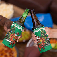 Nigeria Christmas 4 in 1 Can Cooler Tumbler Black Santa With Jollof Rice - Wonder Print Shop