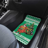 Personalized Nigeria Christmas Car Mats Black Santa With Jollof Rice - Wonder Print Shop