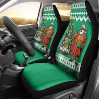 Nigeria Christmas Car Seat Cover Black Santa With Jollof Rice - Wonder Print Shop