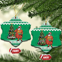 Nigeria Christmas Ceramic Ornament Black Santa With Jollof Rice - Wonder Print Shop