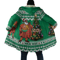 Personalized Nigeria Christmas Cloak Black Santa With Jollof Rice - Wonder Print Shop