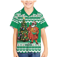 Personalized Nigeria Christmas Family Matching Mermaid Dress and Hawaiian Shirt Black Santa With Jollof Rice - Wonder Print Shop
