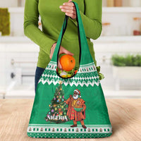 Nigeria Christmas Grocery Bag Black Santa With Jollof Rice - Wonder Print Shop