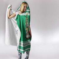 Nigeria Christmas Hooded Blanket Black Santa With Jollof Rice - Wonder Print Shop