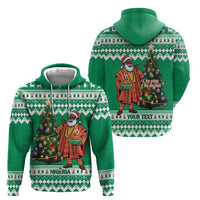 Personalized Nigeria Christmas Hoodie Black Santa With Jollof Rice - Wonder Print Shop