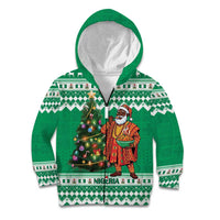 Personalized Nigeria Christmas Kid Hoodie Black Santa With Jollof Rice - Wonder Print Shop