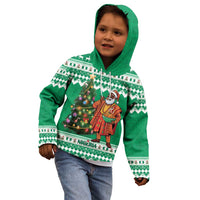 Personalized Nigeria Christmas Kid Hoodie Black Santa With Jollof Rice - Wonder Print Shop