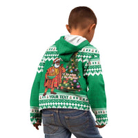 Personalized Nigeria Christmas Kid Hoodie Black Santa With Jollof Rice - Wonder Print Shop