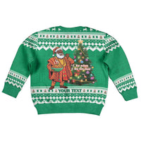 Nigeria Christmas Kid Ugly Christmas Sweater Black Santa With Jollof Rice - Wonder Print Shop