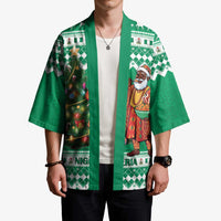 Personalized Nigeria Christmas Kimono Black Santa With Jollof Rice - Wonder Print Shop