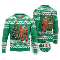 Nigeria Christmas Ugly Christmas Sweater Black Santa With Jollof Rice - Wonder Print Shop