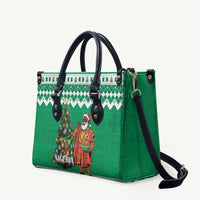 Nigeria Christmas Leather Bag Black Santa With Jollof Rice - Wonder Print Shop