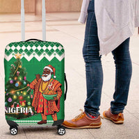 Nigeria Christmas Luggage Cover Black Santa With Jollof Rice - Wonder Print Shop