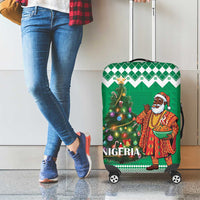 Nigeria Christmas Luggage Cover Black Santa With Jollof Rice - Wonder Print Shop