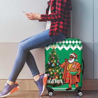 Nigeria Christmas Luggage Cover Black Santa With Jollof Rice - Wonder Print Shop
