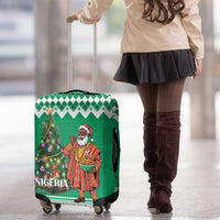 Nigeria Christmas Luggage Cover Black Santa With Jollof Rice - Wonder Print Shop