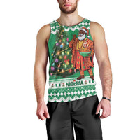 Personalized Nigeria Christmas Men Tank Top Black Santa With Jollof Rice - Wonder Print Shop