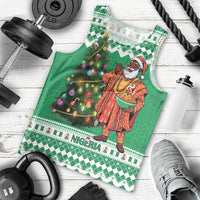 Personalized Nigeria Christmas Men Tank Top Black Santa With Jollof Rice - Wonder Print Shop