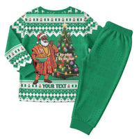 Nigeria Christmas Pajama Set Black Santa With Jollof Rice - Wonder Print Shop