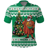 Personalized Nigeria Christmas Polo Shirt Black Santa With Jollof Rice - Wonder Print Shop