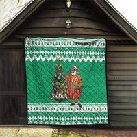 Nigeria Christmas Quilt Black Santa With Jollof Rice - Wonder Print Shop