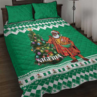 Nigeria Christmas Quilt Bed Set Black Santa With Jollof Rice - Wonder Print Shop