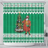 Nigeria Christmas Shower Curtain Black Santa With Jollof Rice - Wonder Print Shop