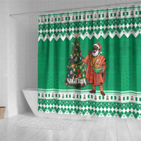 Nigeria Christmas Shower Curtain Black Santa With Jollof Rice - Wonder Print Shop