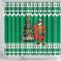Nigeria Christmas Shower Curtain Black Santa With Jollof Rice - Wonder Print Shop