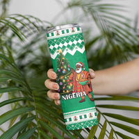 Nigeria Christmas Skinny Tumbler Black Santa With Jollof Rice - Wonder Print Shop
