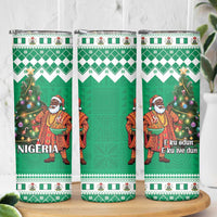 Nigeria Christmas Skinny Tumbler Black Santa With Jollof Rice - Wonder Print Shop
