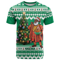 Personalized Nigeria Christmas T Shirt Black Santa With Jollof Rice - Wonder Print Shop