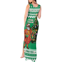 Personalized Nigeria Christmas Tank Maxi Dress Black Santa With Jollof Rice - Wonder Print Shop