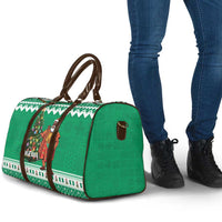Nigeria Christmas Travel Bag Black Santa With Jollof Rice - Wonder Print Shop