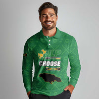 Personalized Jamaica Labour Party Long Sleeve Polo Shirt Choose Jamica - Wonder Print Shop
