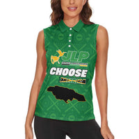 Personalized Jamaica Labour Party Women Sleeveless Polo Shirt Choose Jamica - Wonder Print Shop