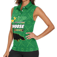 Personalized Jamaica Labour Party Women Sleeveless Polo Shirt Choose Jamica - Wonder Print Shop