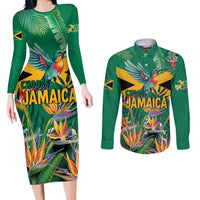 JLP 1PM Holness Couples Matching Long Sleeve Bodycon Dress and Long Sleeve Button Shirt Jamaica Labour Party - Tropical Style - Wonder Print Shop