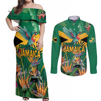 JLP 1PM Holness Couples Matching Off Shoulder Maxi Dress and Long Sleeve Button Shirt Jamaica Labour Party - Tropical Style - Wonder Print Shop