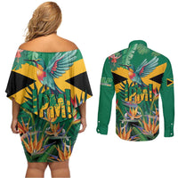 JLP 1PM Holness Couples Matching Off Shoulder Short Dress and Long Sleeve Button Shirt Jamaica Labour Party - Tropical Style - Wonder Print Shop