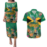 JLP 1PM Holness Couples Matching Puletasi and Hawaiian Shirt Jamaica Labour Party - Tropical Style - Wonder Print Shop