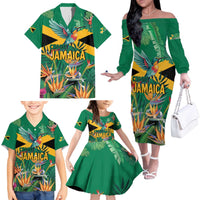 JLP 1PM Holness Family Matching Off The Shoulder Long Sleeve Dress and Hawaiian Shirt Jamaica Labour Party - Tropical Style - Wonder Print Shop