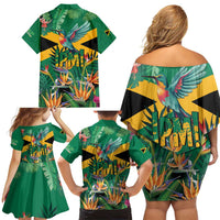 JLP 1PM Holness Family Matching Off Shoulder Short Dress and Hawaiian Shirt Jamaica Labour Party - Tropical Style - Wonder Print Shop