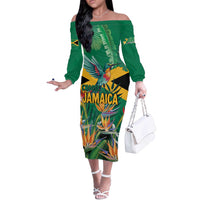 JLP 1PM Holness Off The Shoulder Long Sleeve Dress Jamaica Labour Party - Tropical Style - Wonder Print Shop