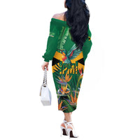 JLP 1PM Holness Off The Shoulder Long Sleeve Dress Jamaica Labour Party - Tropical Style - Wonder Print Shop