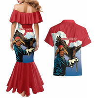 Personalised Mongolia Couples Matching Mermaid Dress and Hawaiian Shirt Eagle Hunters - Wonder Print Shop