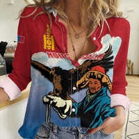 Personalised Mongolia Women Casual Shirt Eagle Hunters - Wonder Print Shop