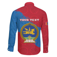 Personalised Mongolia Independence Day Family Matching Mermaid Dress and Hawaiian Shirt Coat Of Arms - Mongolia Folk Pattern - Wonder Print Shop